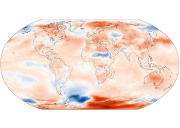 Anomalia da temperatura do ar à superfície em agosto de 2024 em relação à normal climatológica 1991–2020. Fonte: Copernicus Climate Change Service/ECMWF